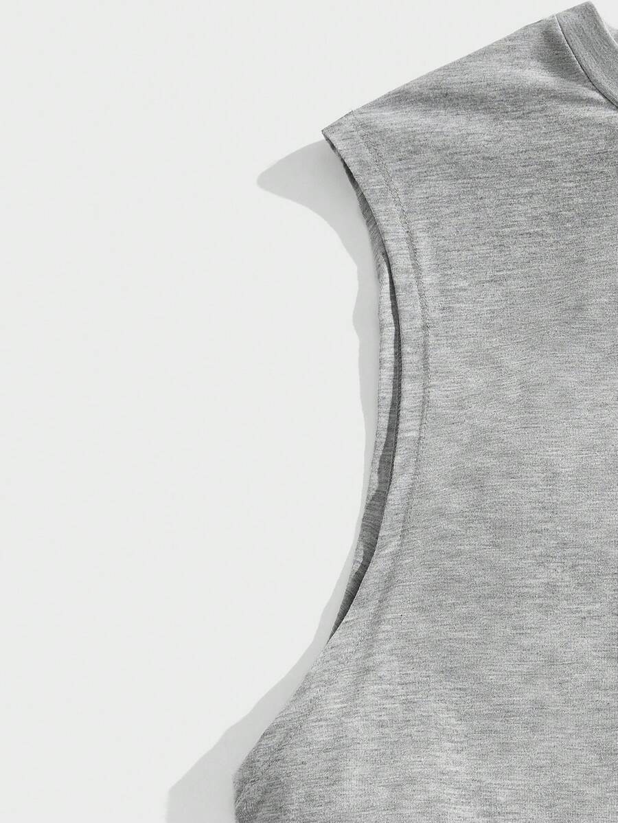 Chemise décontractée sans manches imprimée avec lettre graphique