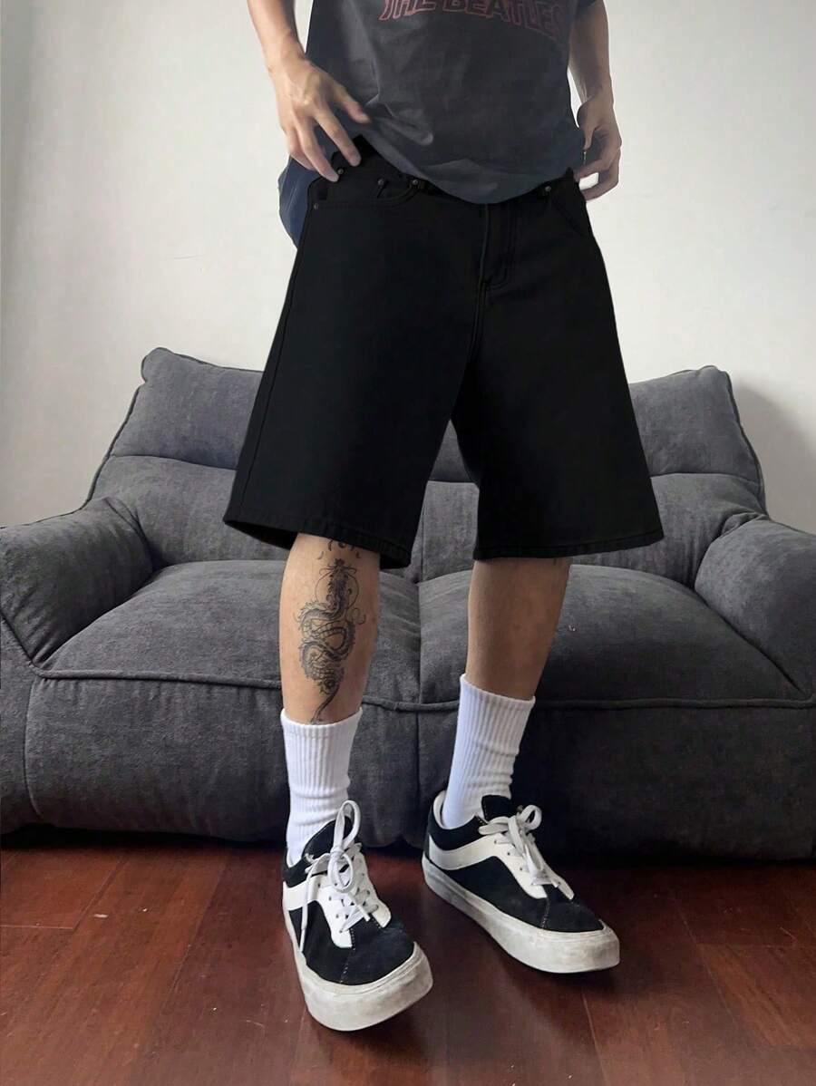 Bermuda large avec détails de boutons et de poches pour homme