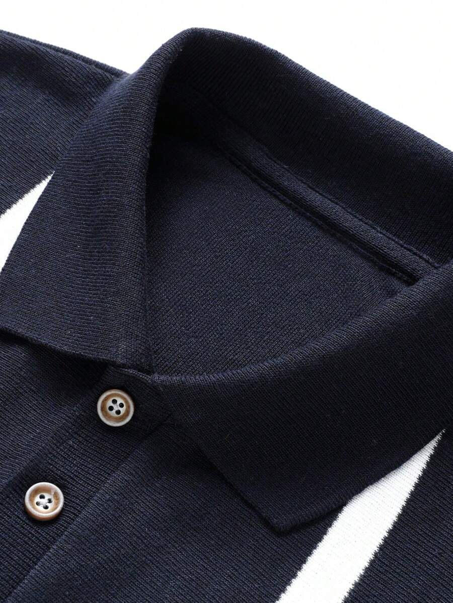 Chemise rayée légère en tricot à manches courtes, décontractée et tendance