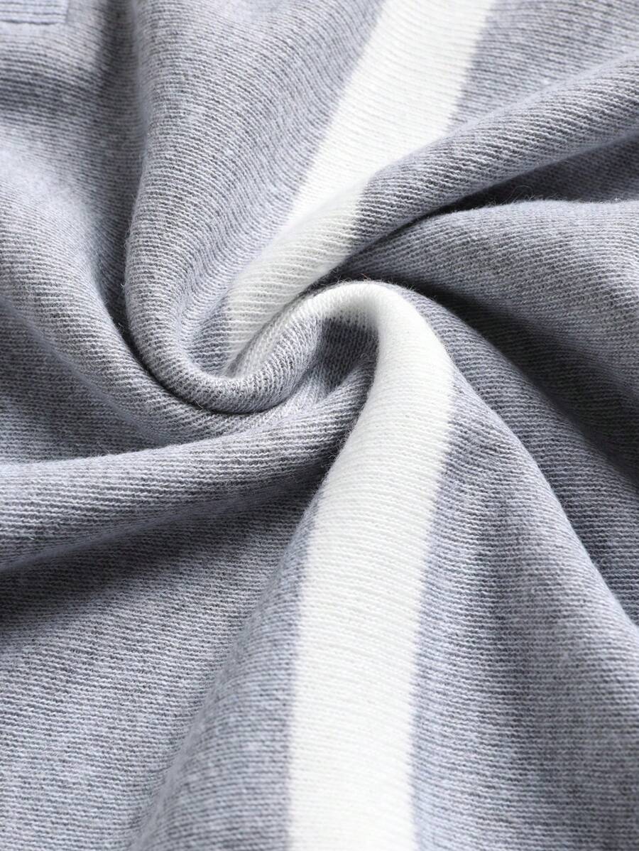 Chemise rayée légère en tricot à manches courtes, décontractée et tendance