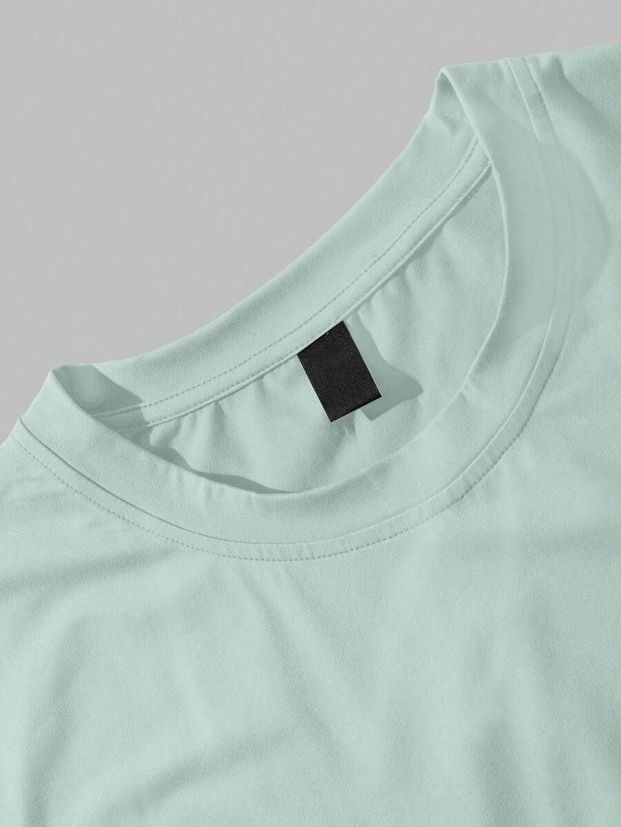 Chemise sans manches à col rond de couleur unie pour homme