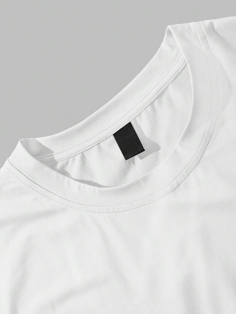 Chemise sans manches à col rond de couleur unie pour homme