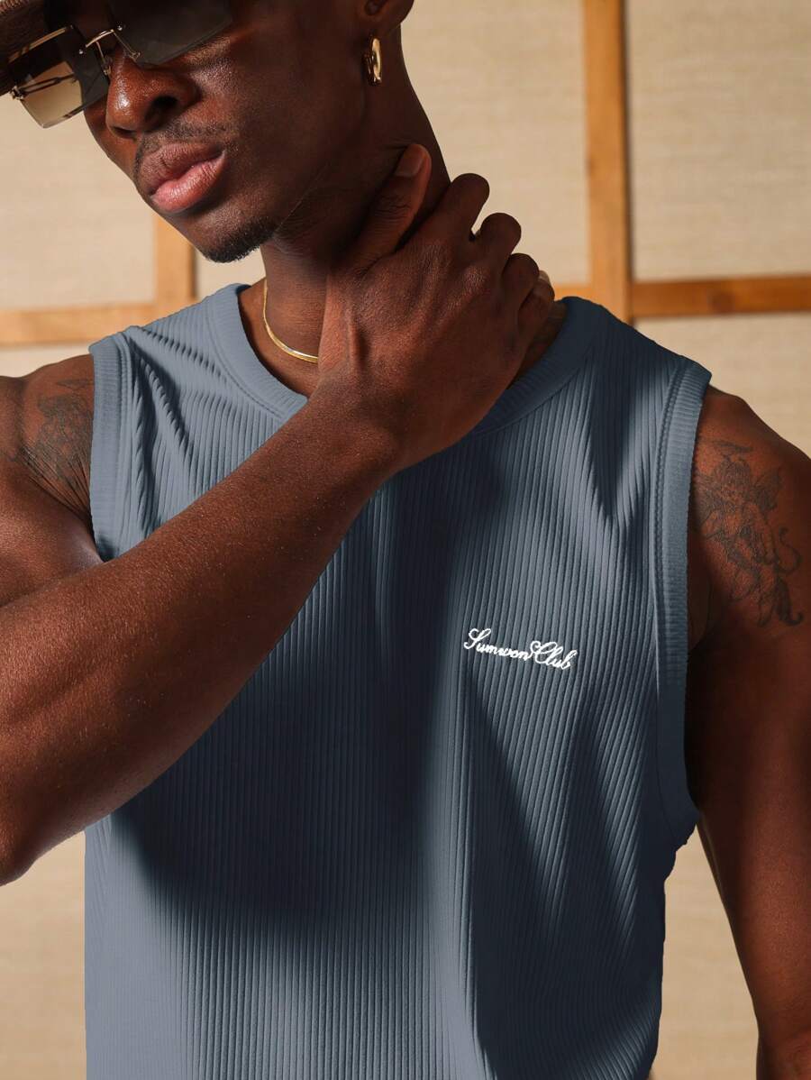 Chemises athlétique côtelé haut de gamme sans manches - Haut d'été Activewear