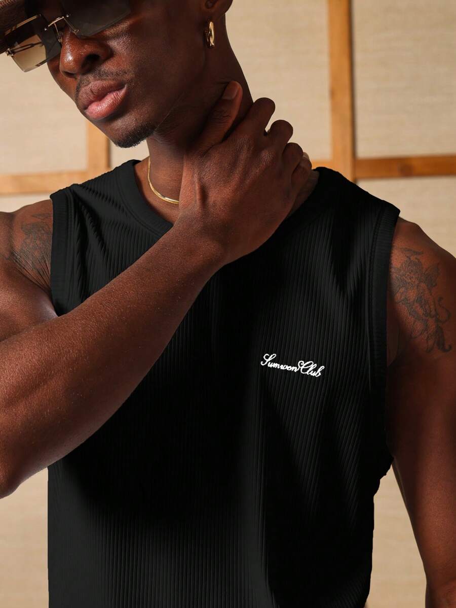 Chemises athlétique côtelé haut de gamme sans manches - Haut d'été Activewear