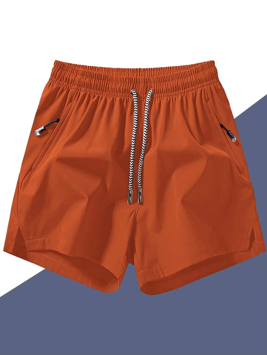 Shorts de sport taille élastique avec poches zippées et cordon