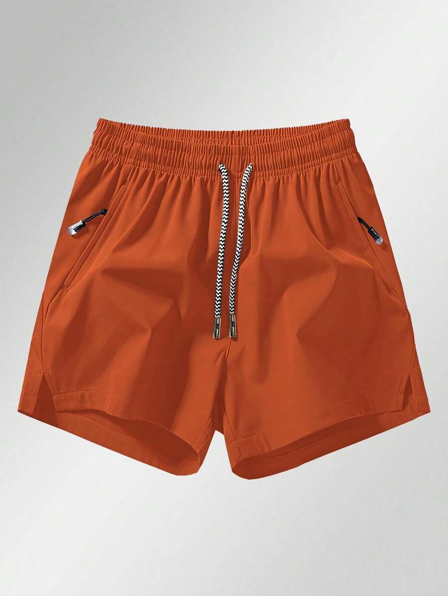 Shorts de sport taille élastique avec poches zippées et cordon