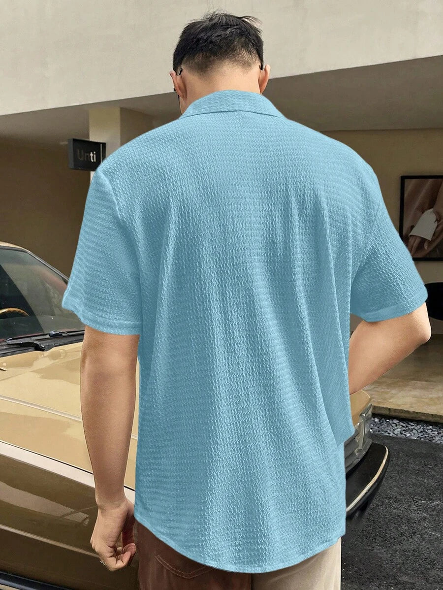 Chemise boutonnée à épaules tombantes coupe régulière pour homme