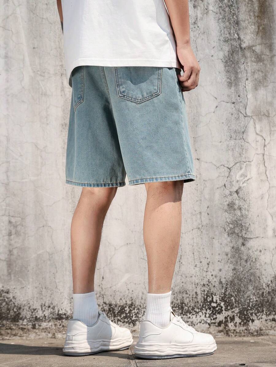 Bermuda large avec détails de boutons et de poches pour homme