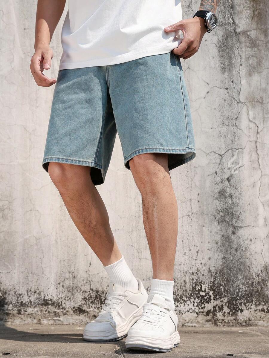 Bermuda large avec détails de boutons et de poches pour homme