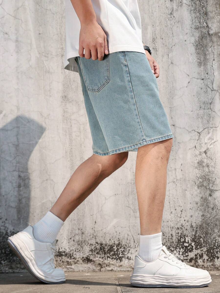 Bermuda large avec détails de boutons et de poches pour homme