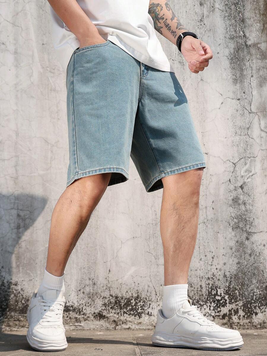 Bermuda large avec détails de boutons et de poches pour homme