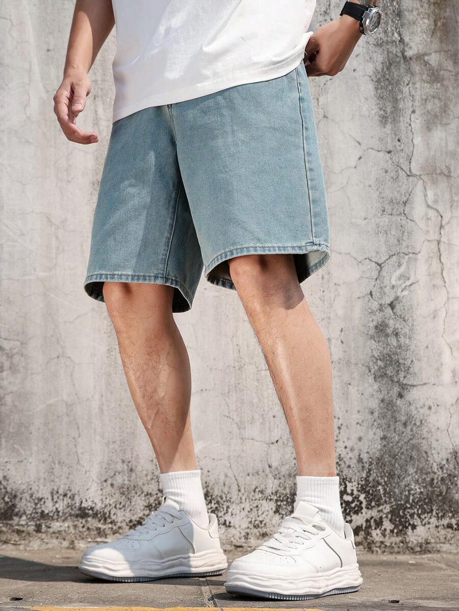 Bermuda large avec détails de boutons et de poches pour homme