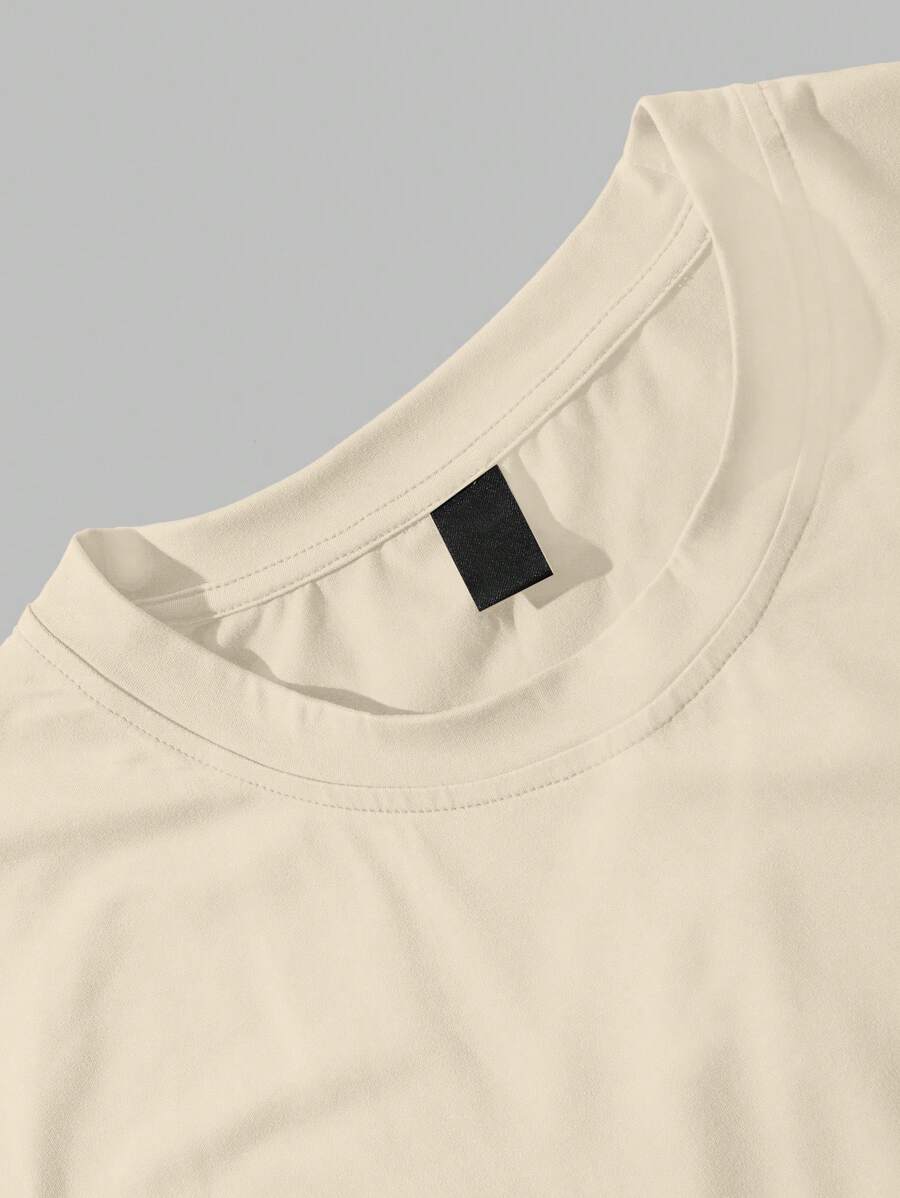 Chemise sans manches à col rond de couleur unie pour homme