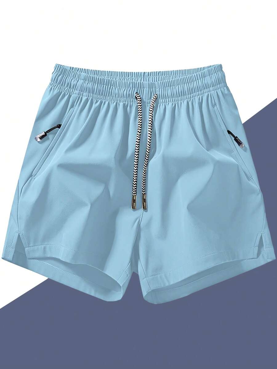 Shorts de sport taille élastique avec poches zippées et cordon