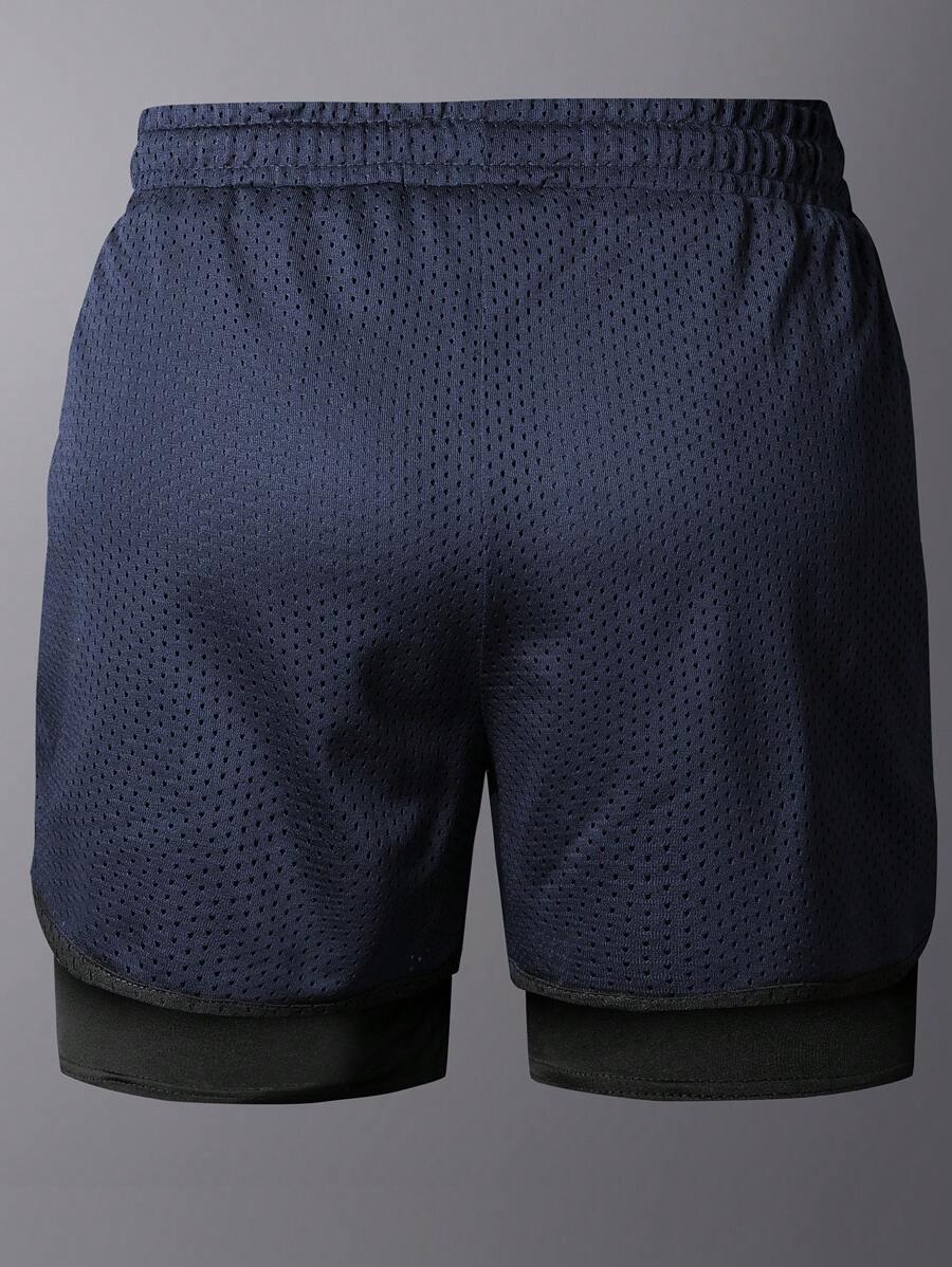 Shorts de sport doublés séchage rapide avec taille élastique imprimé