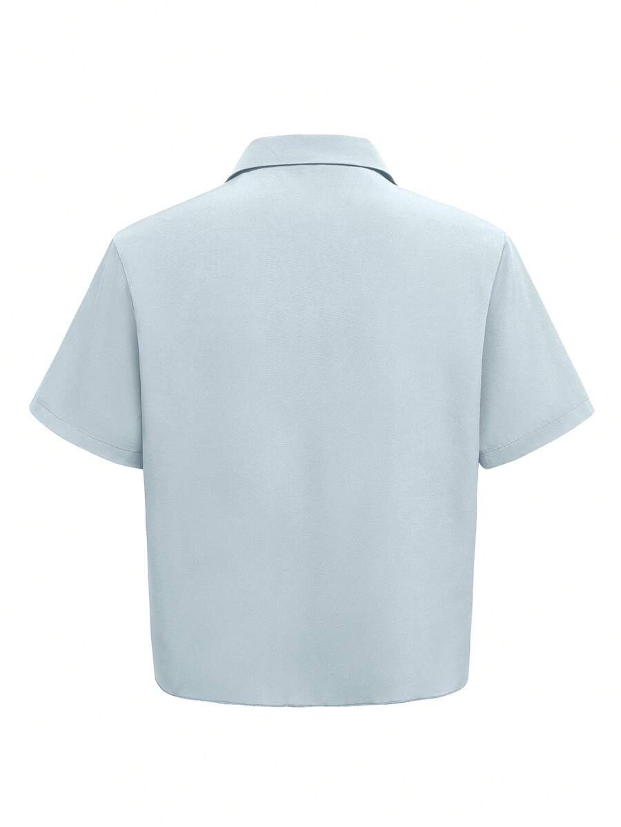 Chemise jacquard ample à manches courtes pour homme - Décontracté et urbain