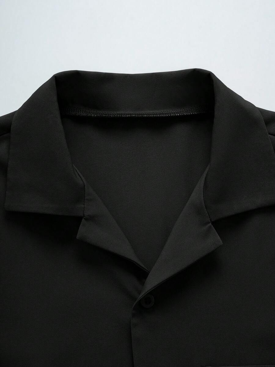 Chemise jacquard ample à manches courtes pour homme - Décontracté et urbain