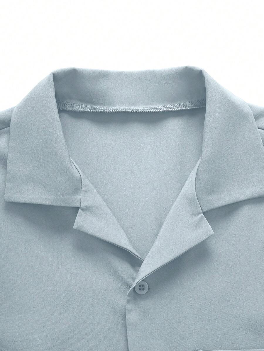 Chemise jacquard ample à manches courtes pour homme - Décontracté et urbain