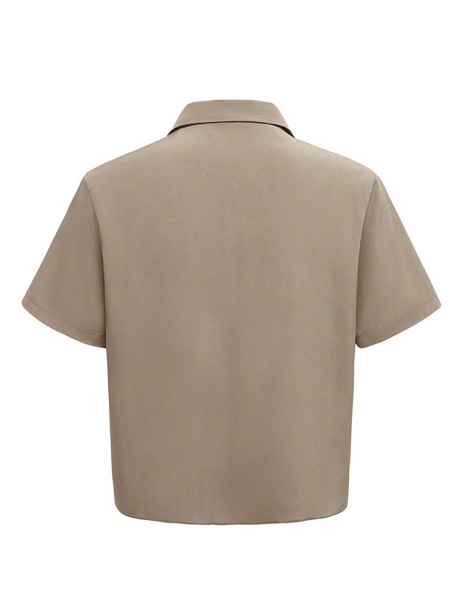 Chemise jacquard ample à manches courtes pour homme - Décontracté et urbain