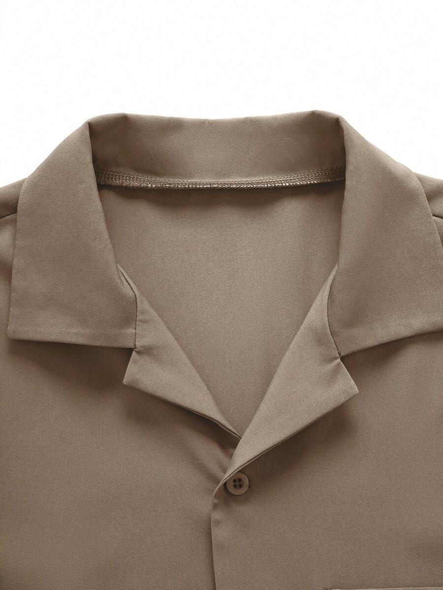 Chemise jacquard ample à manches courtes pour homme - Décontracté et urbain