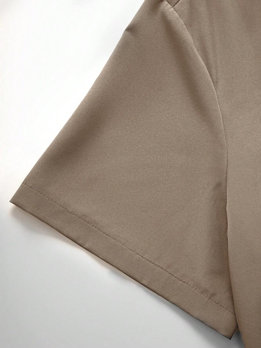 Chemise jacquard ample à manches courtes pour homme - Décontracté et urbain
