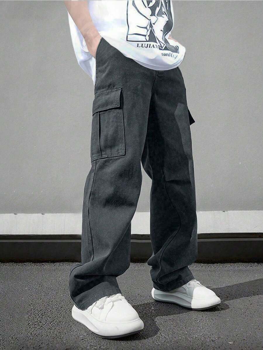 Pantalon cargo décontracté streetwear multi-poches pour homme