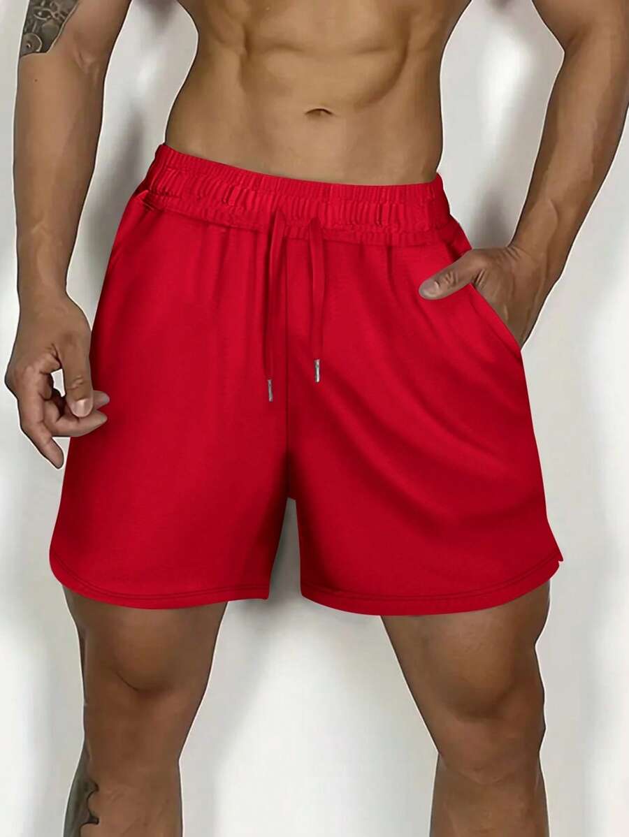Shorts de sport minimalistes avec taille élastique et cordon ajustable