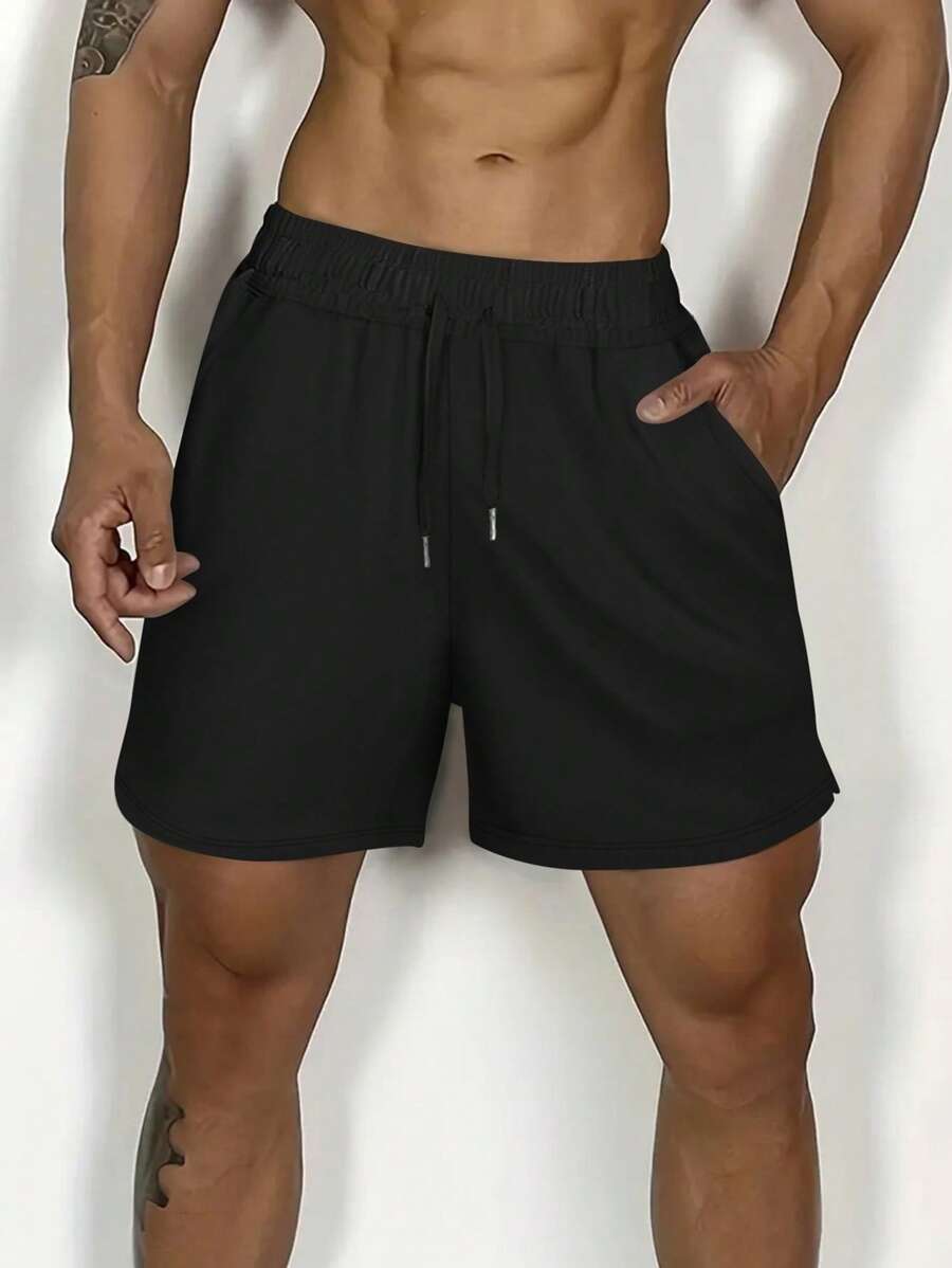 Shorts de sport minimalistes avec taille élastique et cordon ajustable