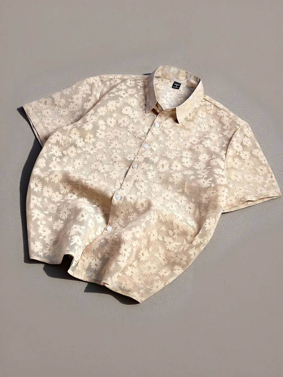 Chemise Jacquard à bulles pour homme - Style festival décontracté