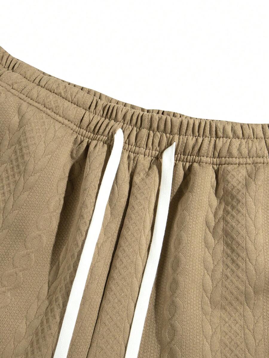 Short décontracté texturé en jacquard tendance pour la plage et le sport