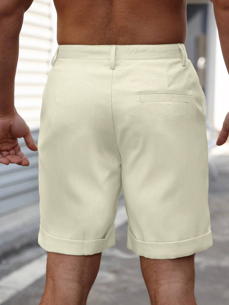 Bermuda coupe droite avec braguette boutonnée – Vêtements décontractés pour homme