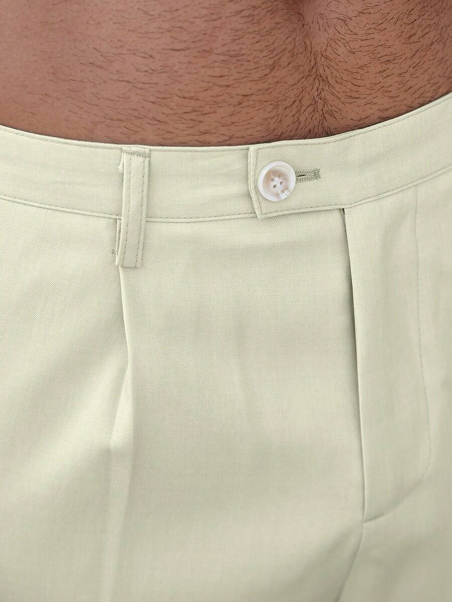Bermuda coupe droite avec braguette boutonnée – Vêtements décontractés pour homme