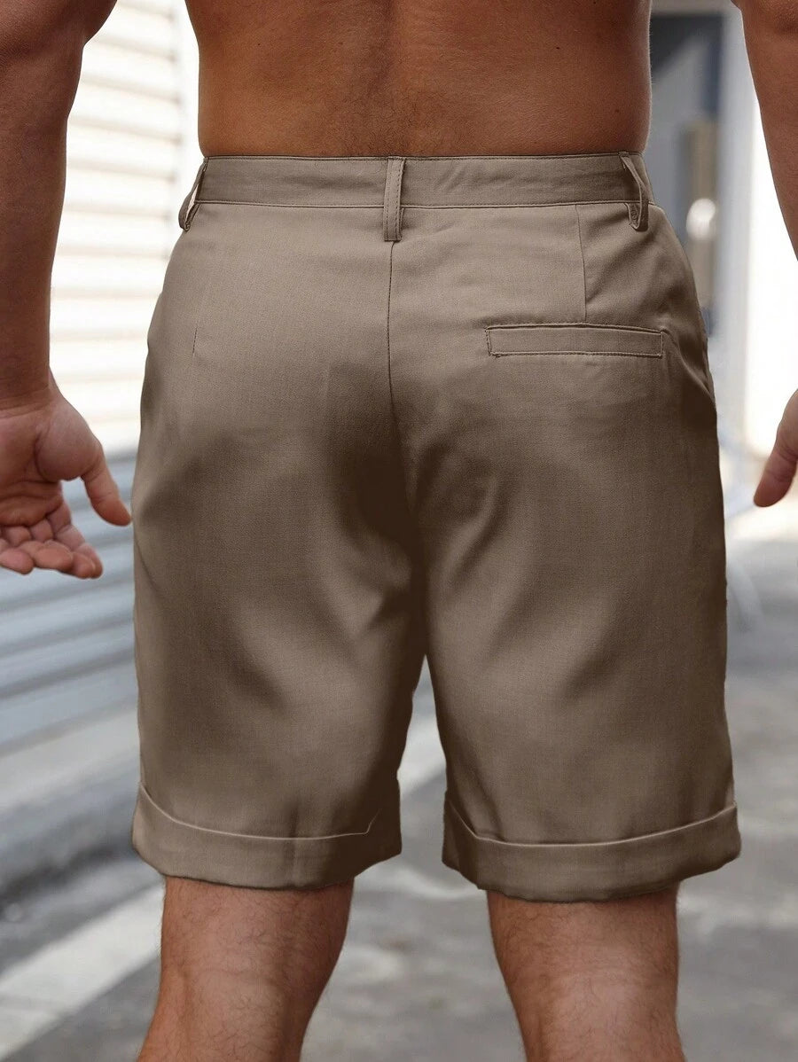 Bermuda coupe droite avec braguette boutonnée – Vêtements décontractés pour homme