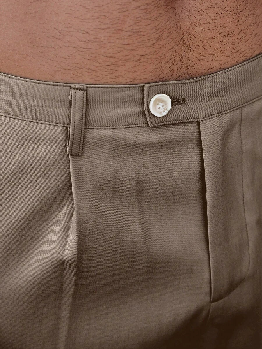 Bermuda coupe droite avec braguette boutonnée – Vêtements décontractés pour homme