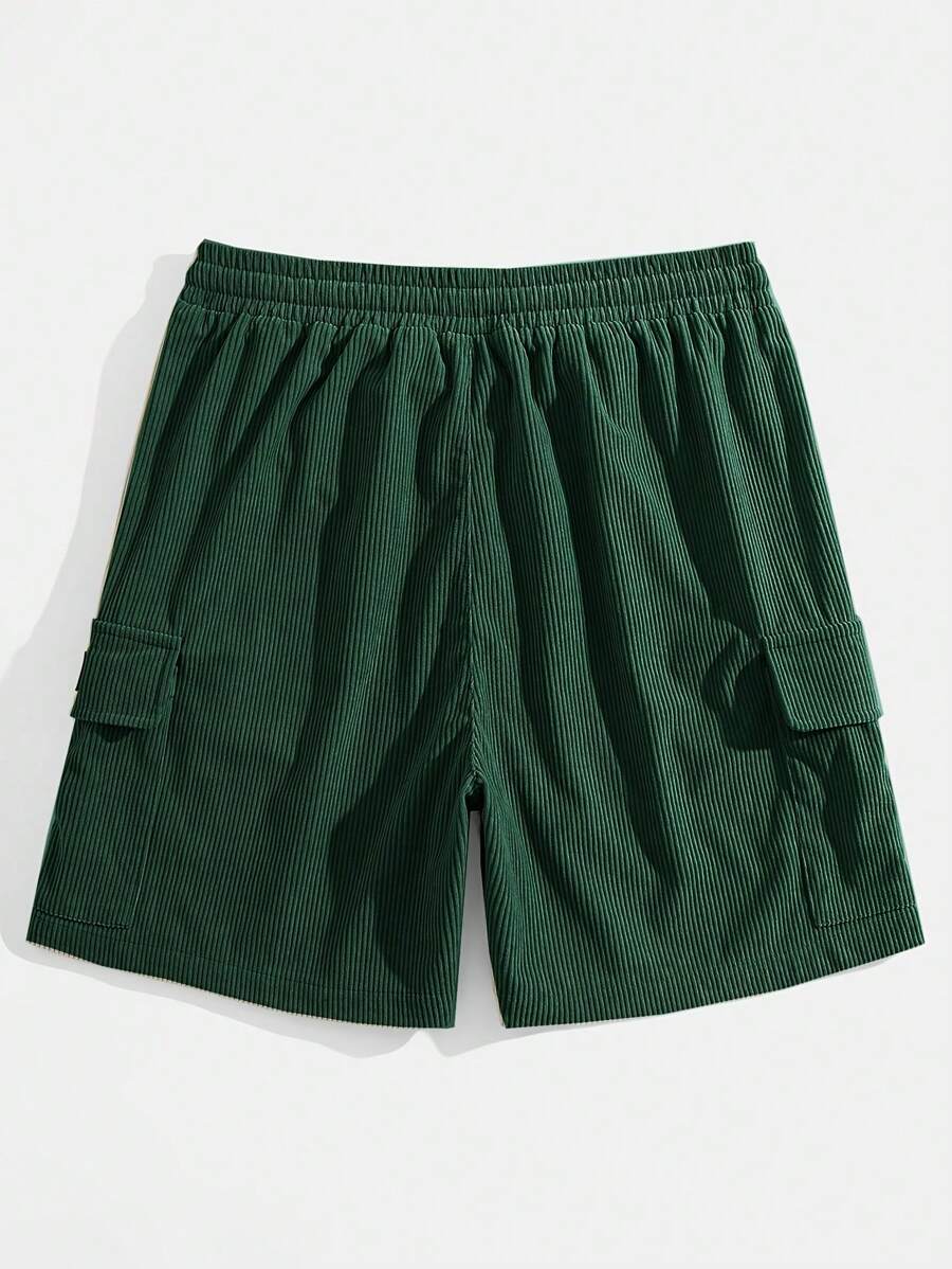 Short cargo en velours côtelé avec cordon de serrage pour homme – Utilitaire décontracté