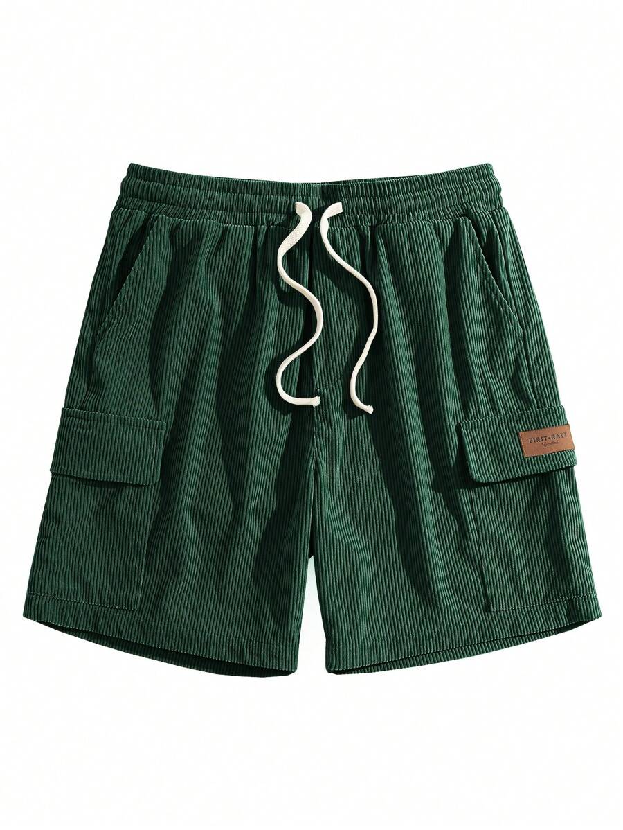 Short cargo en velours côtelé avec cordon de serrage pour homme – Utilitaire décontracté