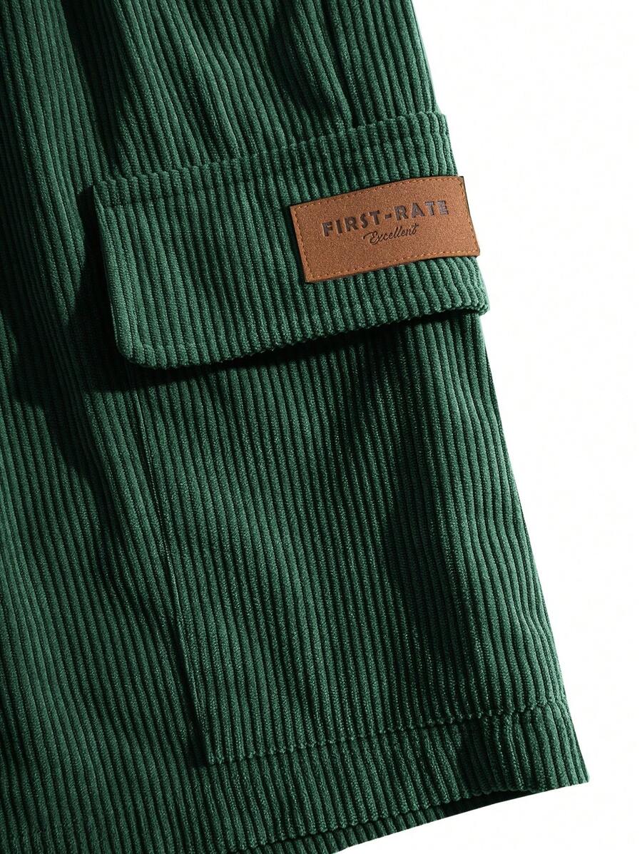 Short cargo en velours côtelé avec cordon de serrage pour homme – Utilitaire décontracté