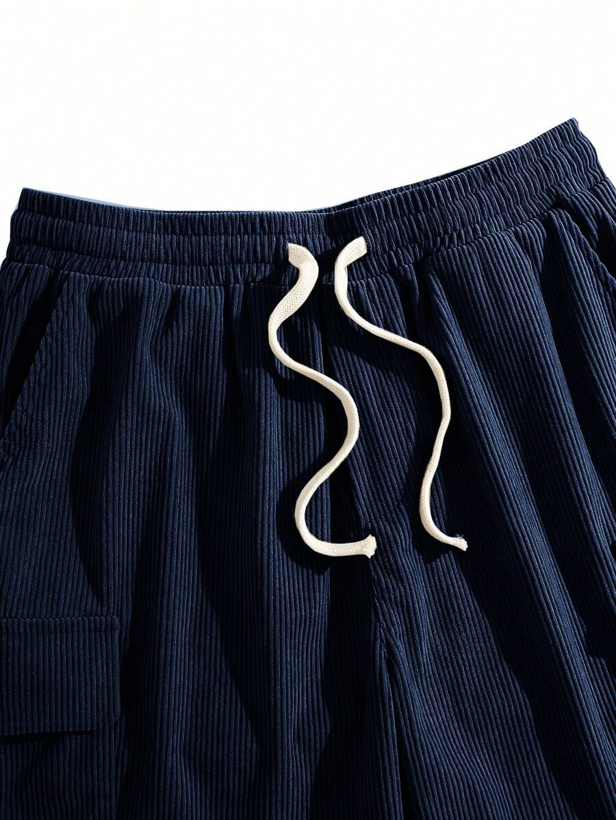 Short cargo en velours côtelé avec cordon de serrage pour homme – Utilitaire décontracté