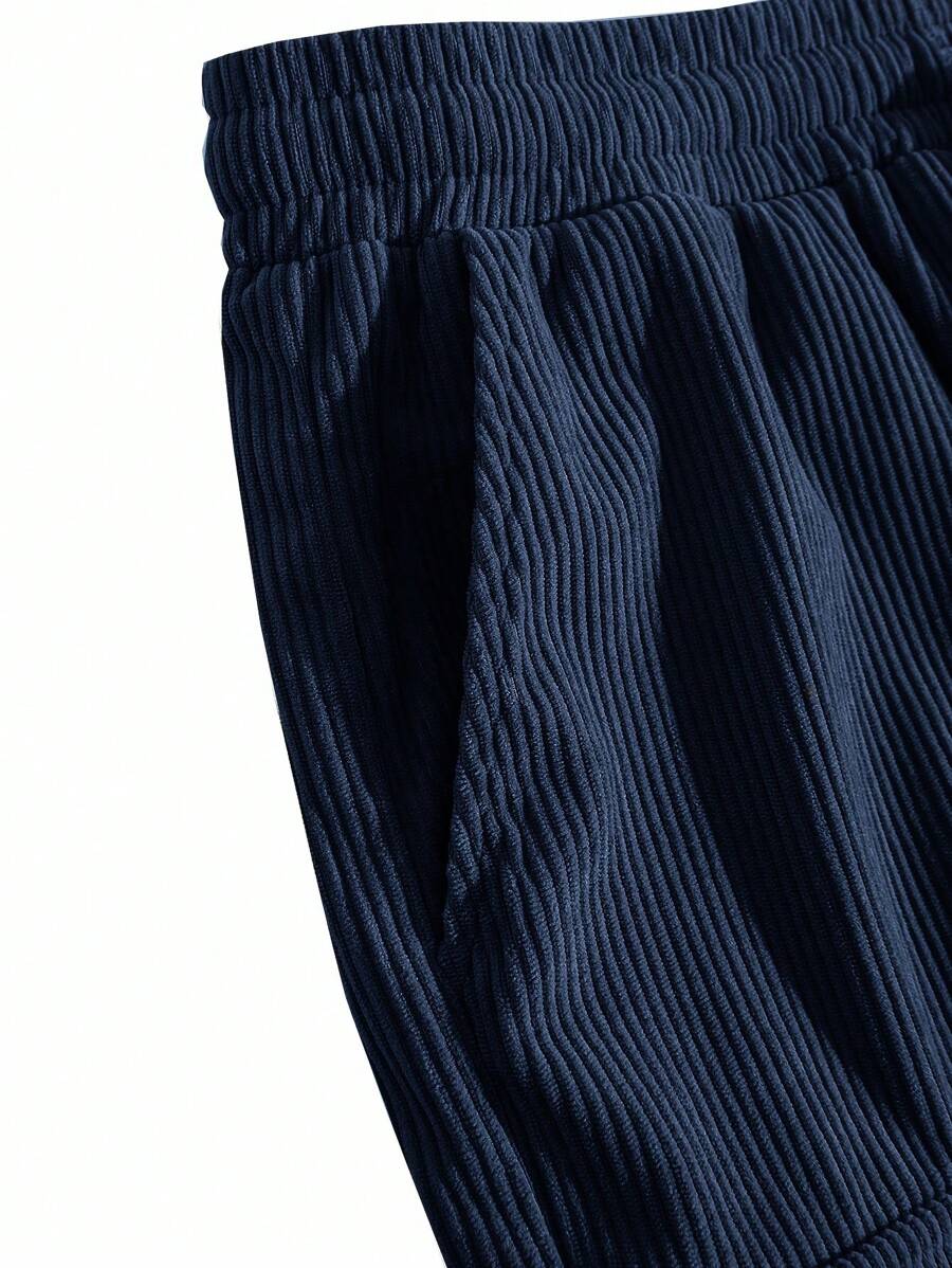 Short cargo en velours côtelé avec cordon de serrage pour homme – Utilitaire décontracté