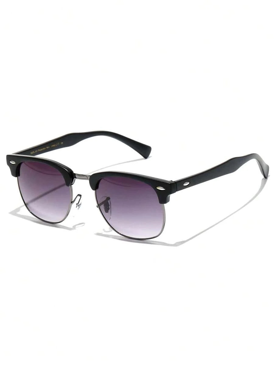 Lunettes de soleil à monture métallique avec verres réfléchissants dégradés