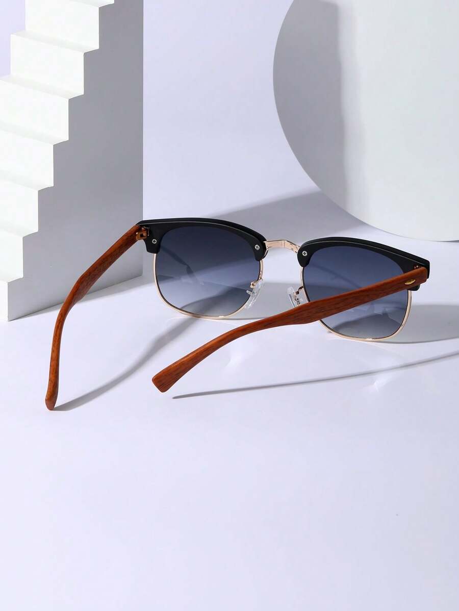 Lunettes de soleil à monture métallique avec verres réfléchissants dégradés