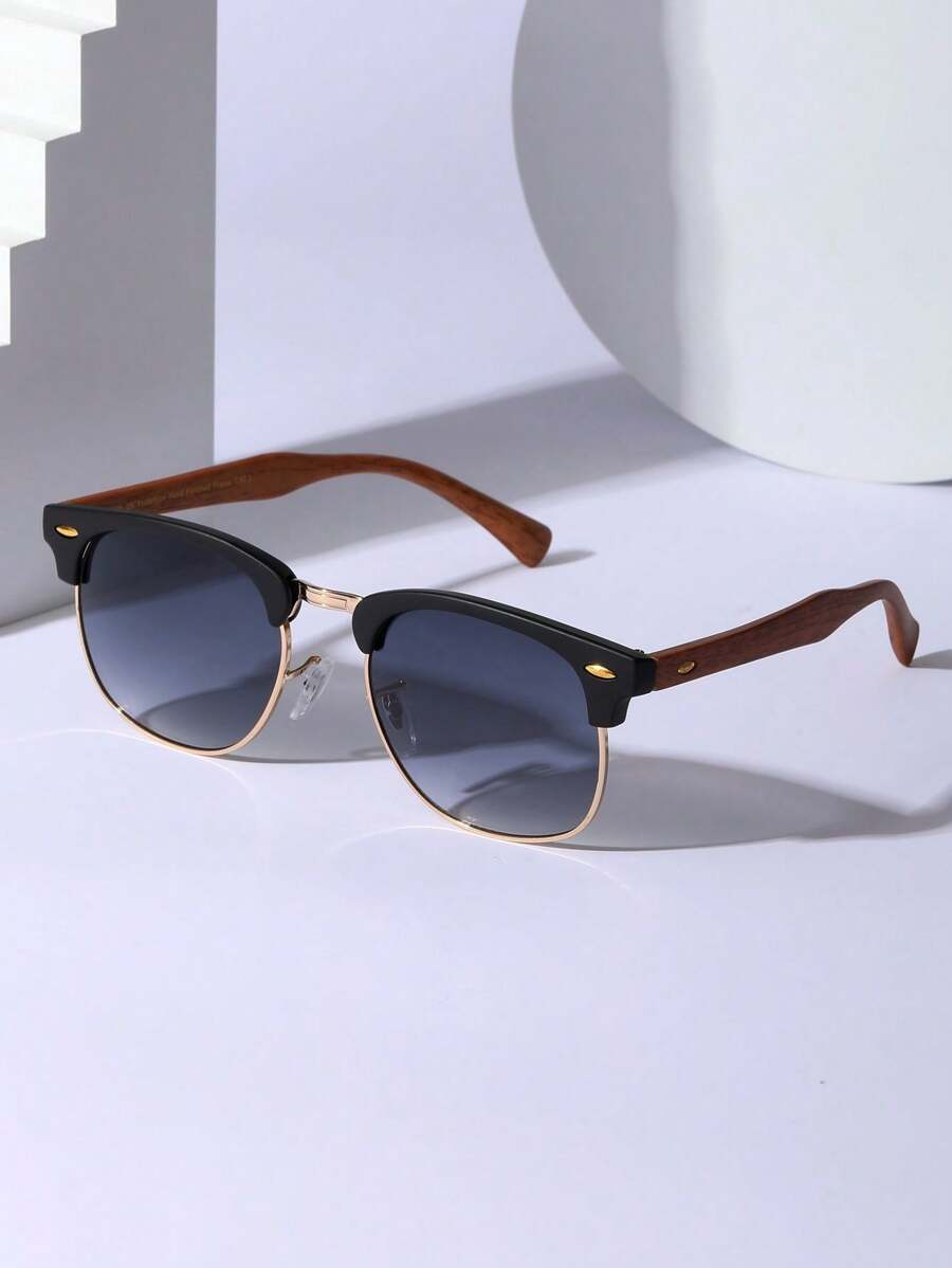 Lunettes de soleil à monture métallique avec verres réfléchissants dégradés