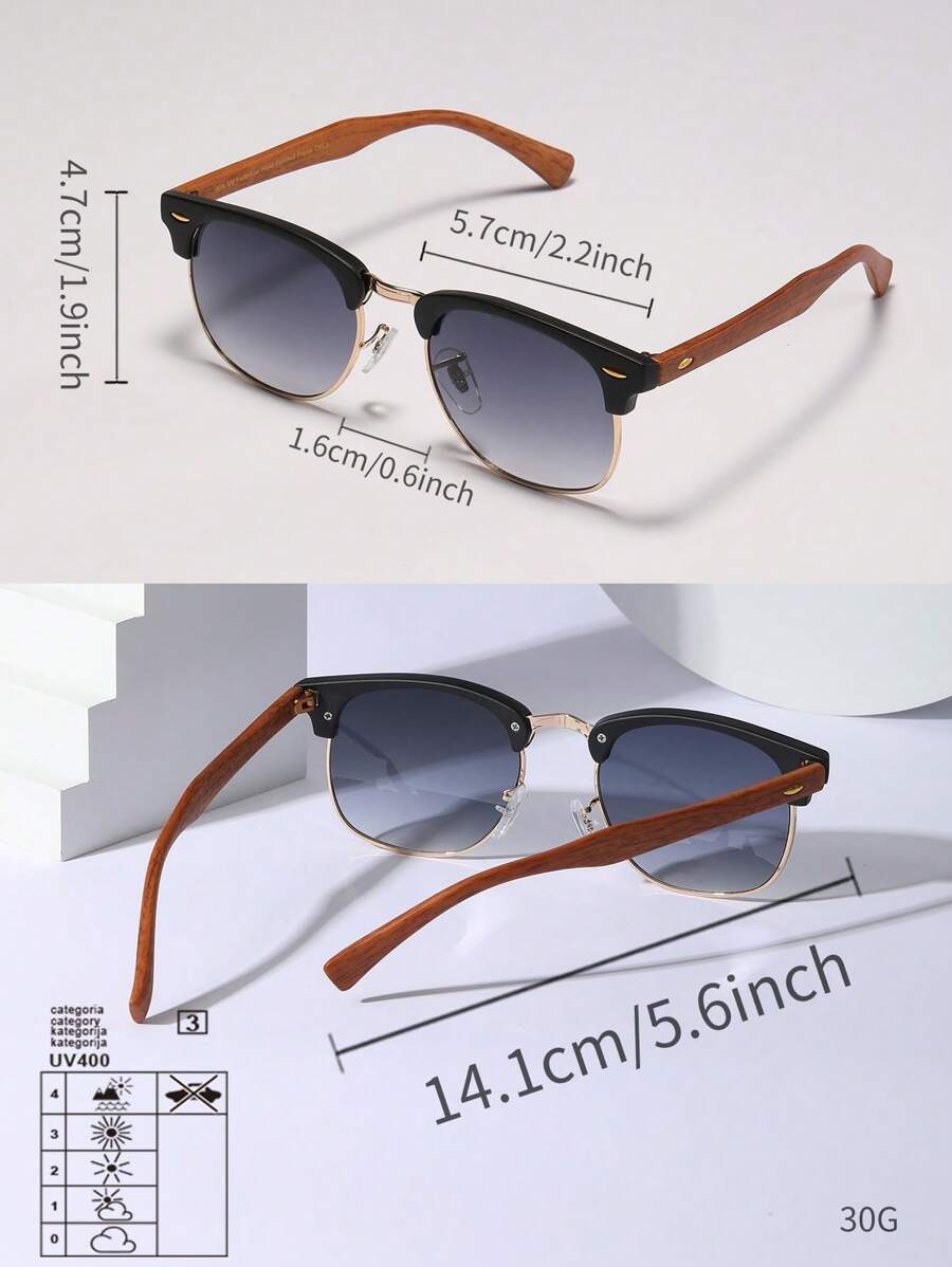 Lunettes de soleil à monture métallique avec verres réfléchissants dégradés