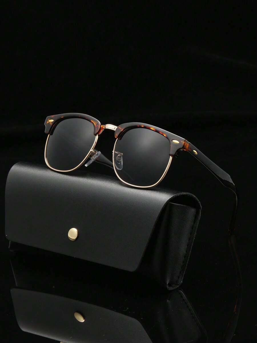 Lunettes de soleil à monture métallique avec verres réfléchissants dégradés