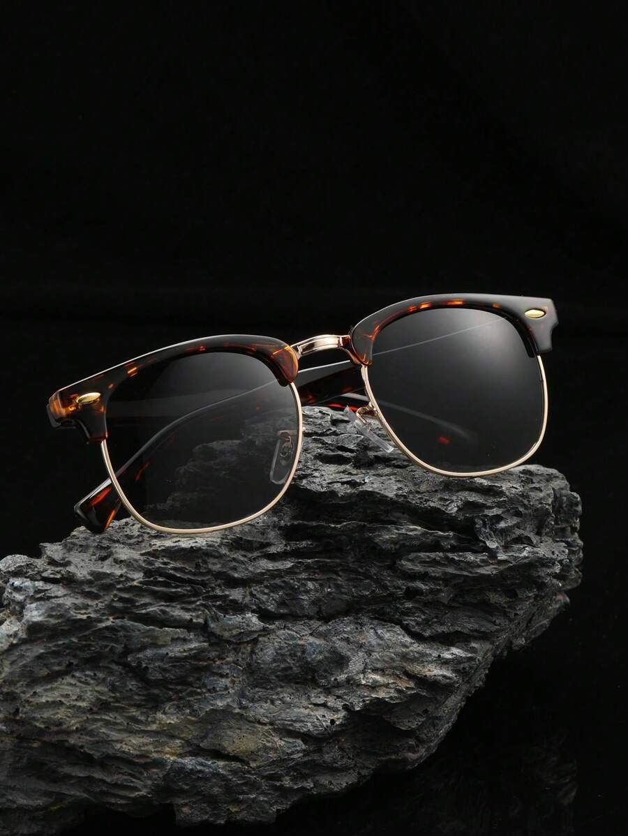 Lunettes de soleil à monture métallique avec verres réfléchissants dégradés
