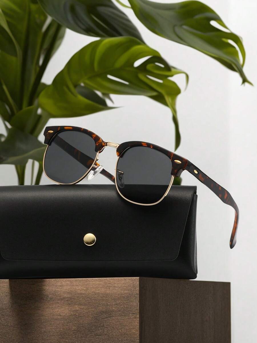Lunettes de soleil à monture métallique avec verres réfléchissants dégradés
