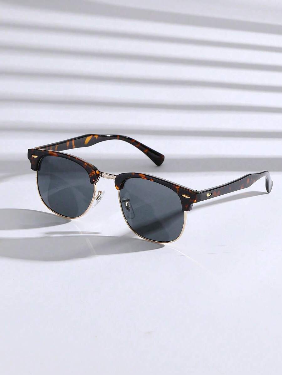 Lunettes de soleil à monture métallique avec verres réfléchissants dégradés