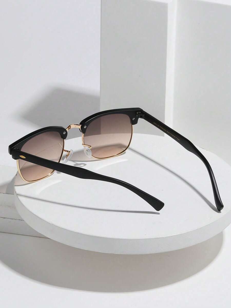 Lunettes de soleil à monture métallique avec verres réfléchissants dégradés
