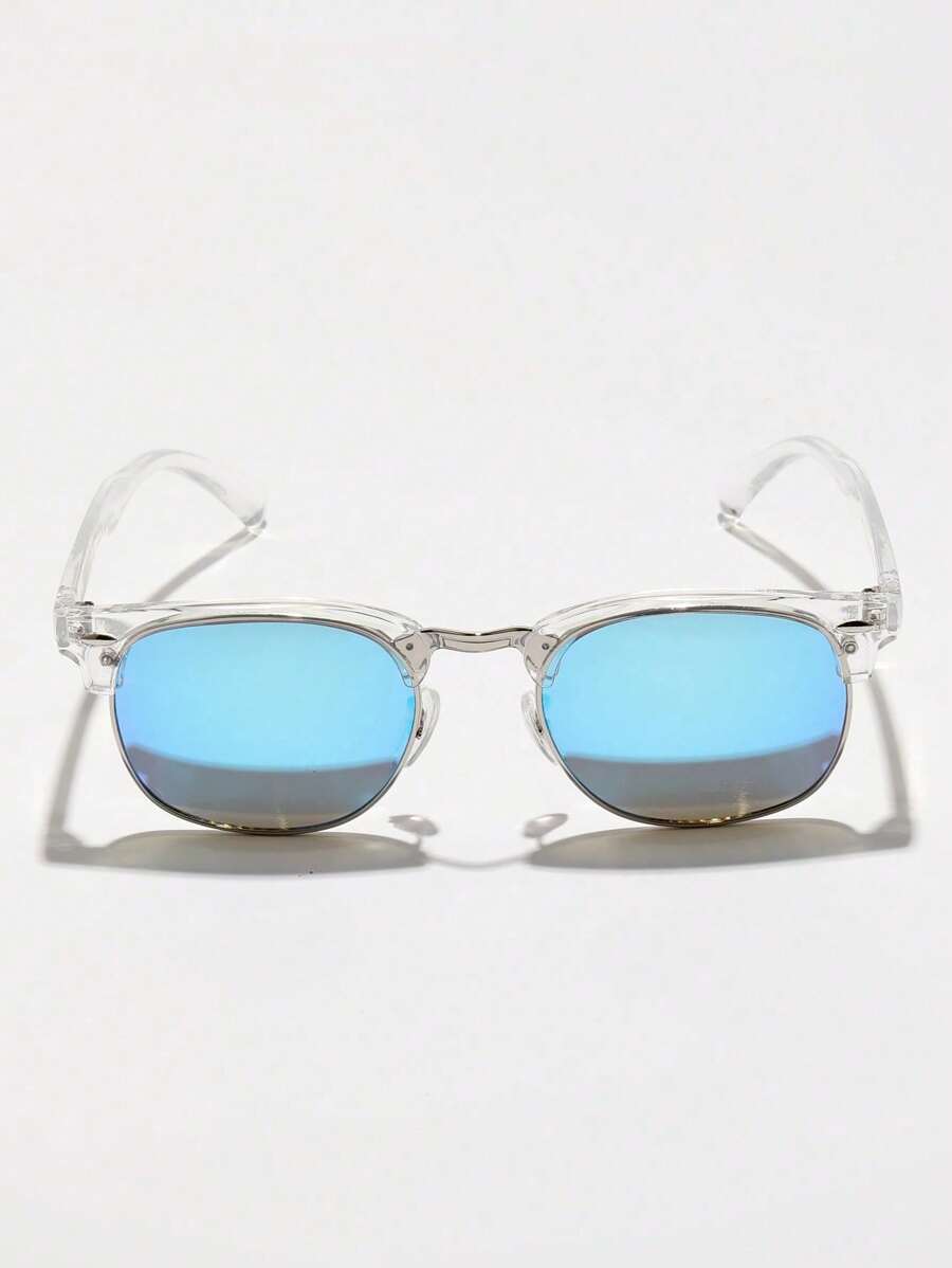 Lunettes de soleil à monture métallique avec verres réfléchissants dégradés