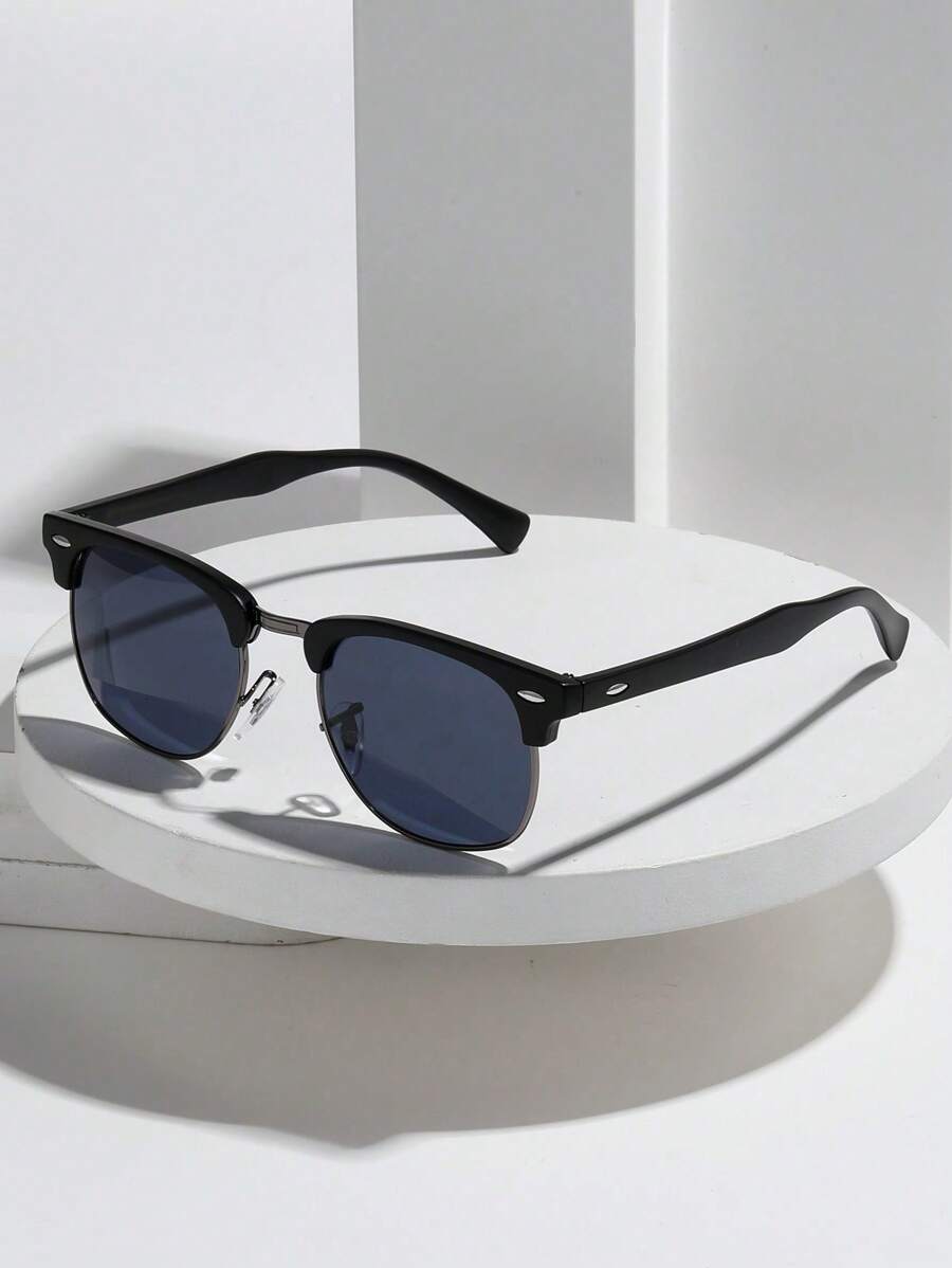 Lunettes de soleil à monture métallique avec verres réfléchissants dégradés